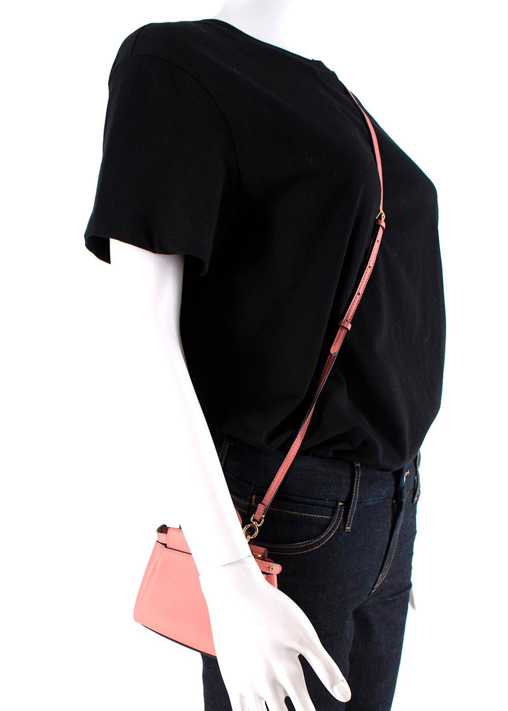 Fendi Coral-Pink Leather Mini Pocket Peekaboo Bag 3