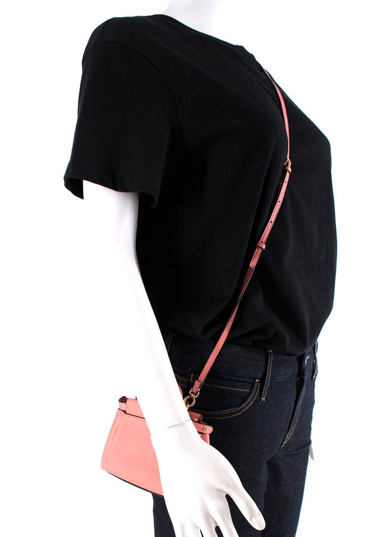 Fendi Coral-Pink Leather Mini Pocket Peekaboo Bag For Sale 6