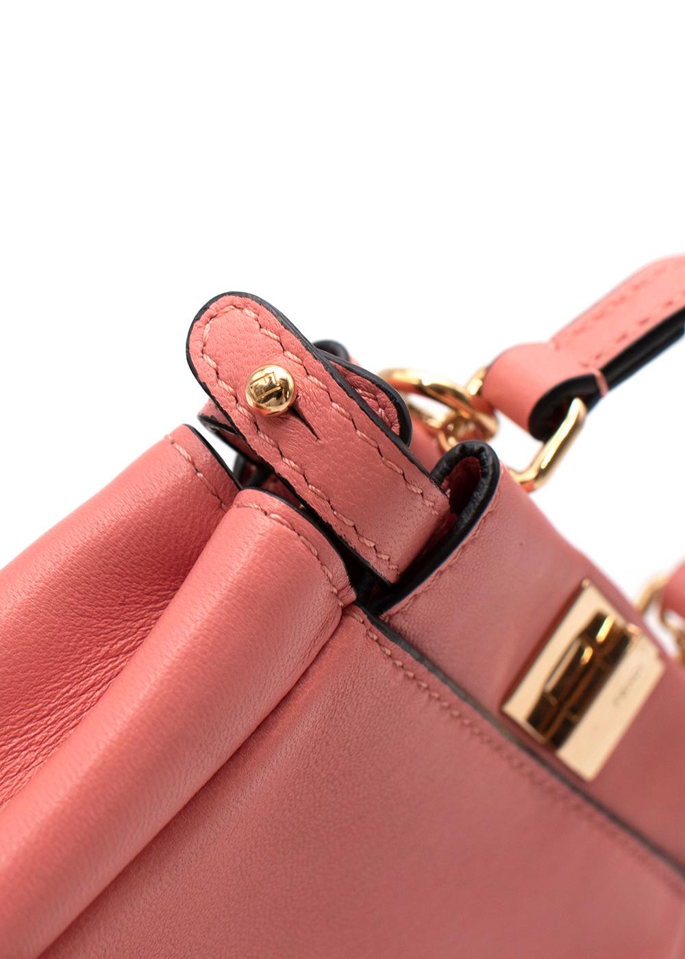 Fendi Coral-Pink Leather Mini Pocket Peekaboo Bag 1