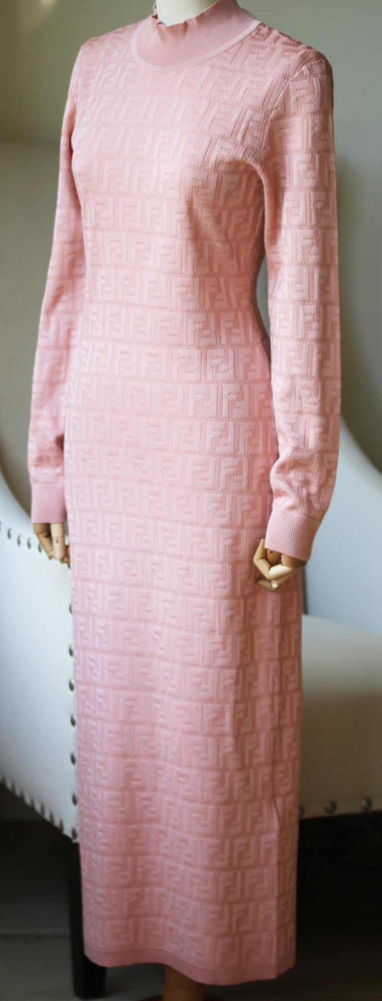 Fendi Women Pink Cotton Blend Dress main image 1