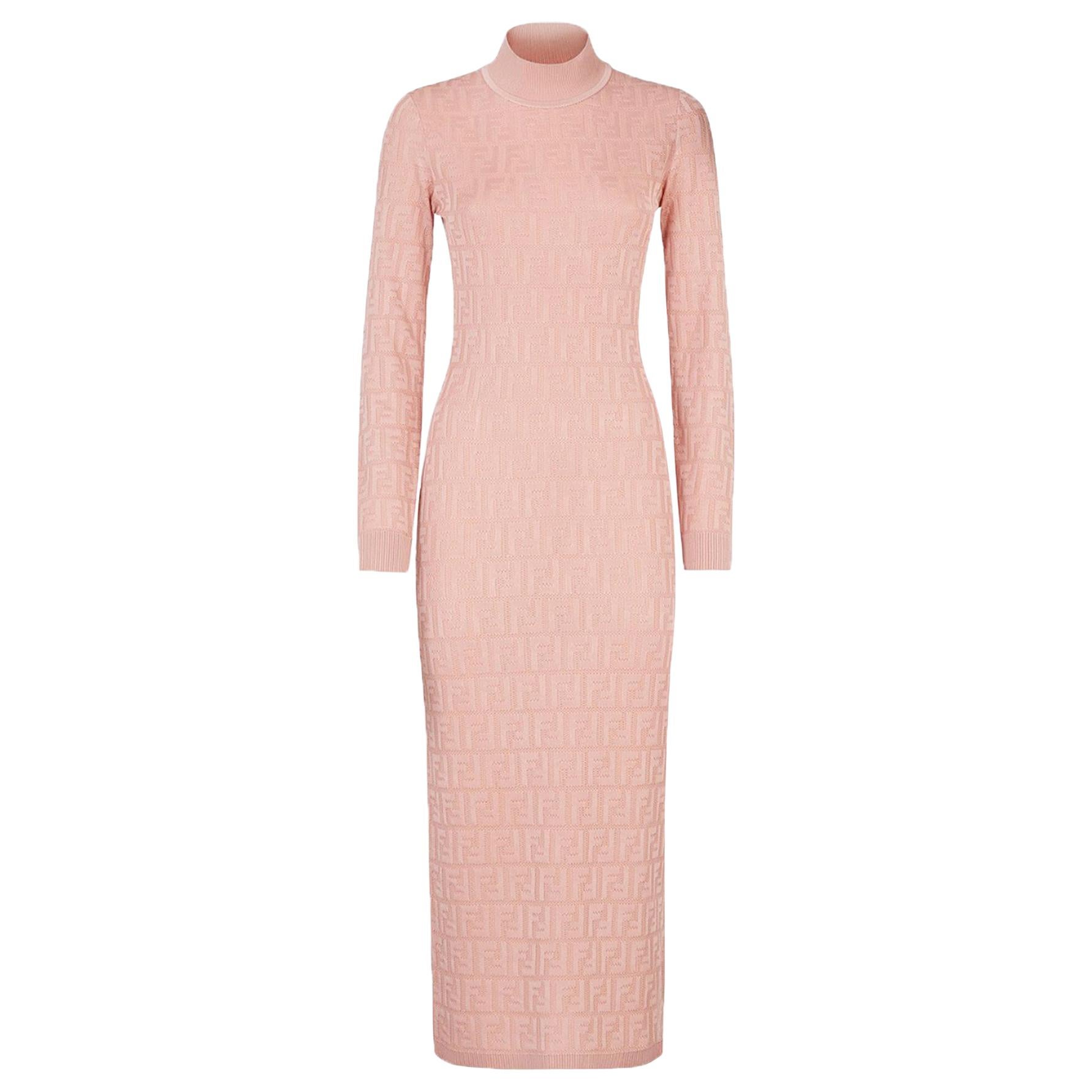 Fendi Cotton-Blend Jacquard Midi Dress