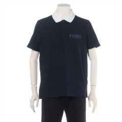 Fendi Cotton Polo Shirt Navy x White