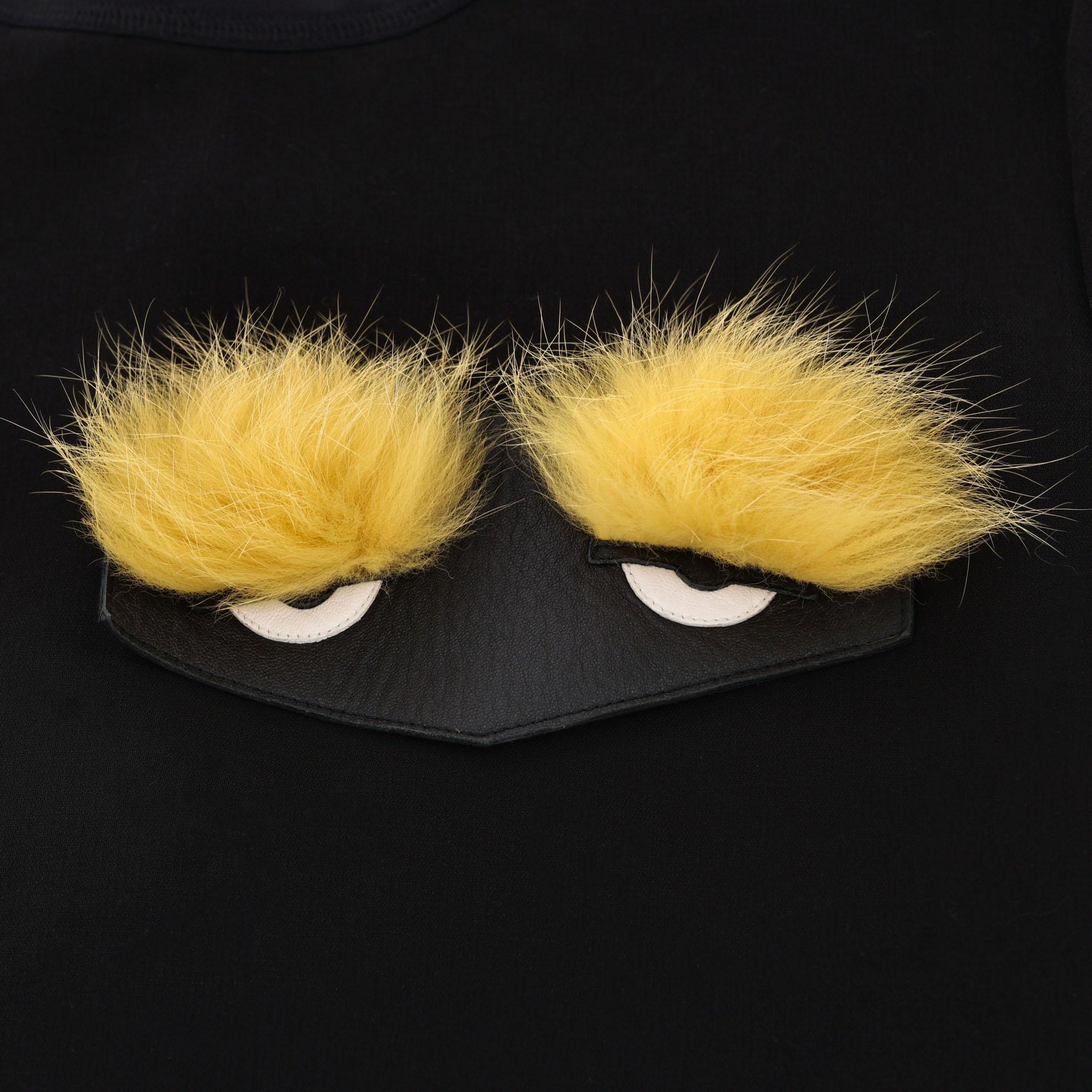 Donna Top in cotone Fendi con dettaglio occhi a pompon in vendita