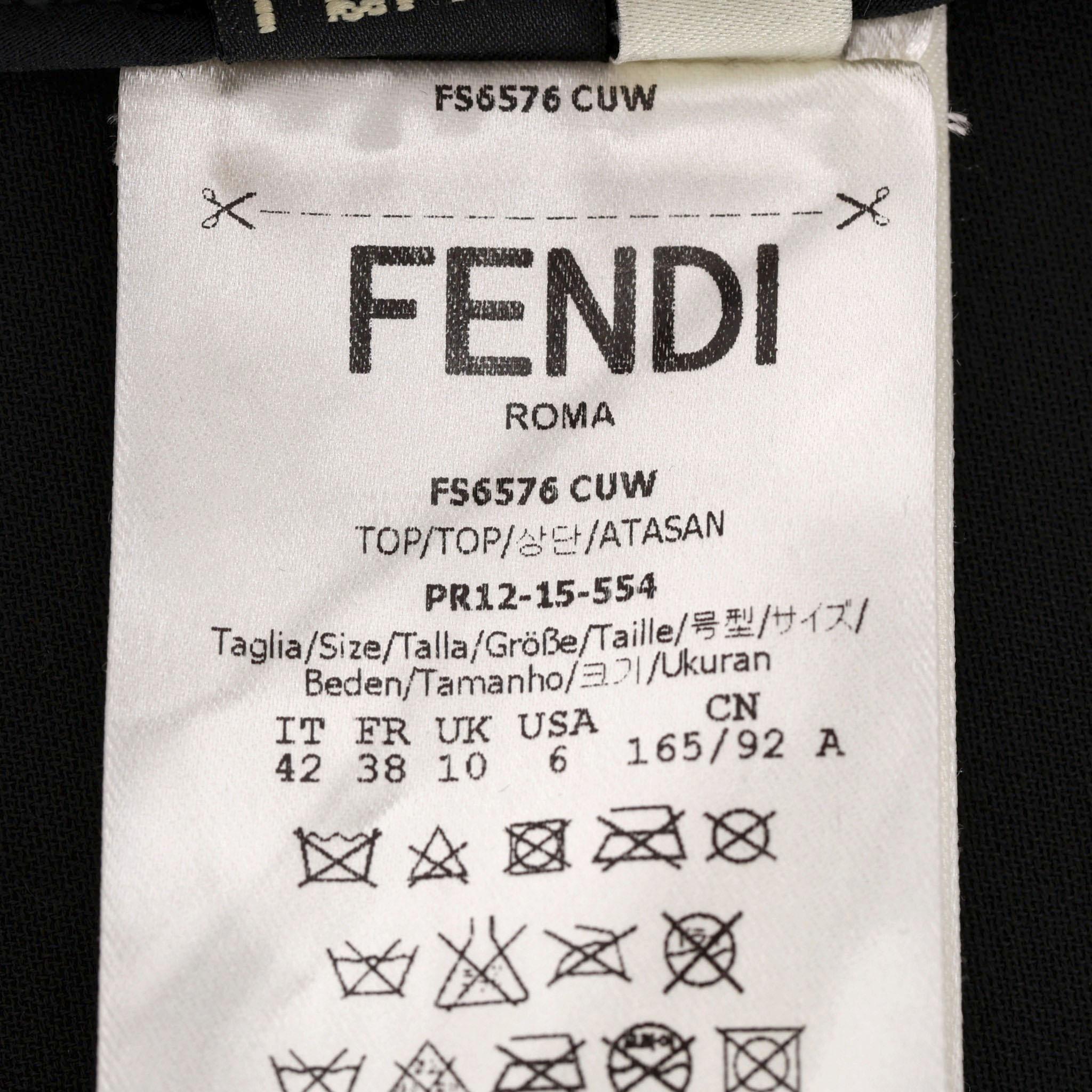 Top in cotone Fendi con dettaglio occhi a pompon in vendita 2