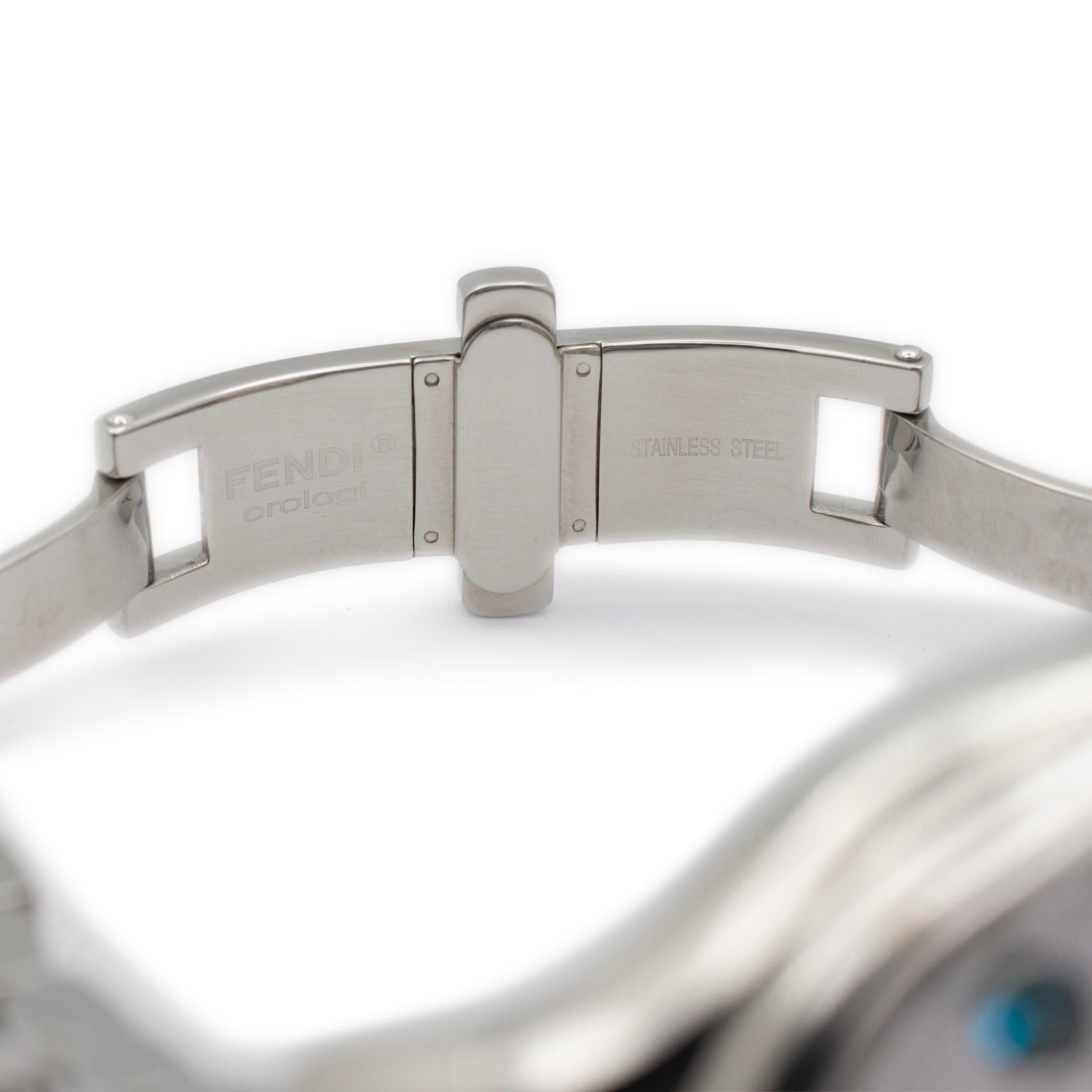 Fendi Crazy Carats F107024000T05 38MM Diamond Rotating Gem Stainless Steel Watch In Excellent Condition In Houston, TX