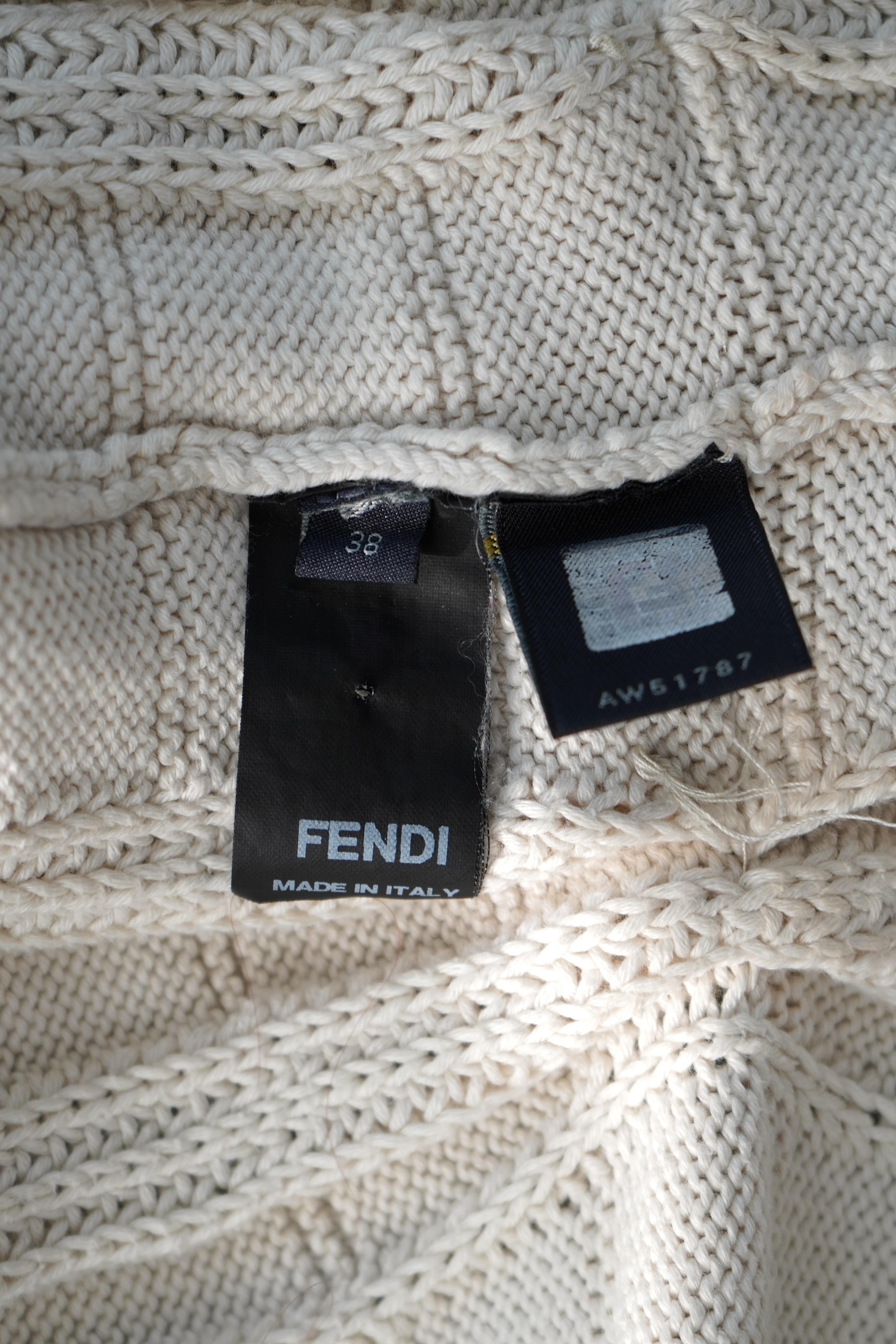 Fendi Cream Cardigan Sweater sz 38 For Sale 5