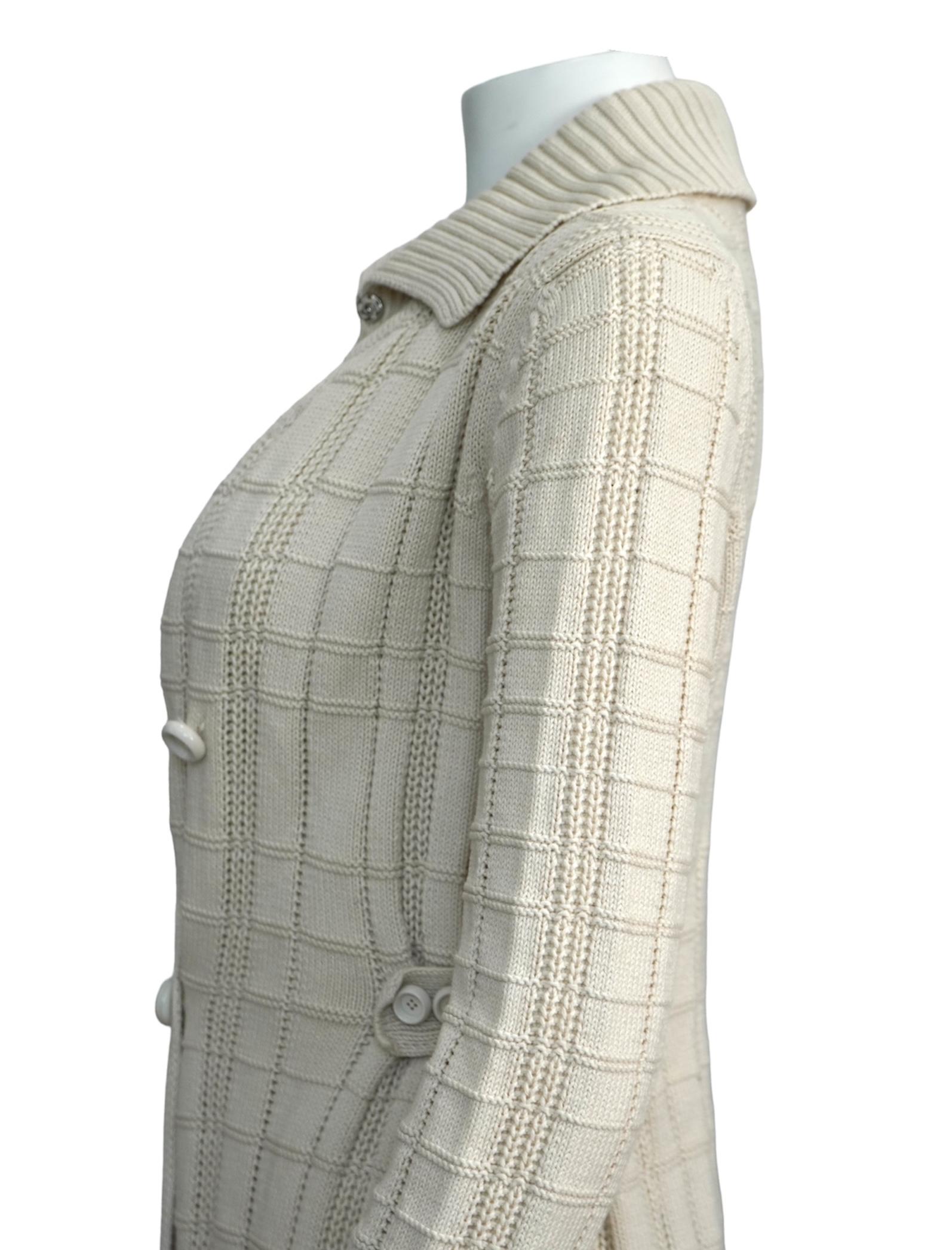 Gray Fendi Cream Cardigan Sweater sz 38 For Sale
