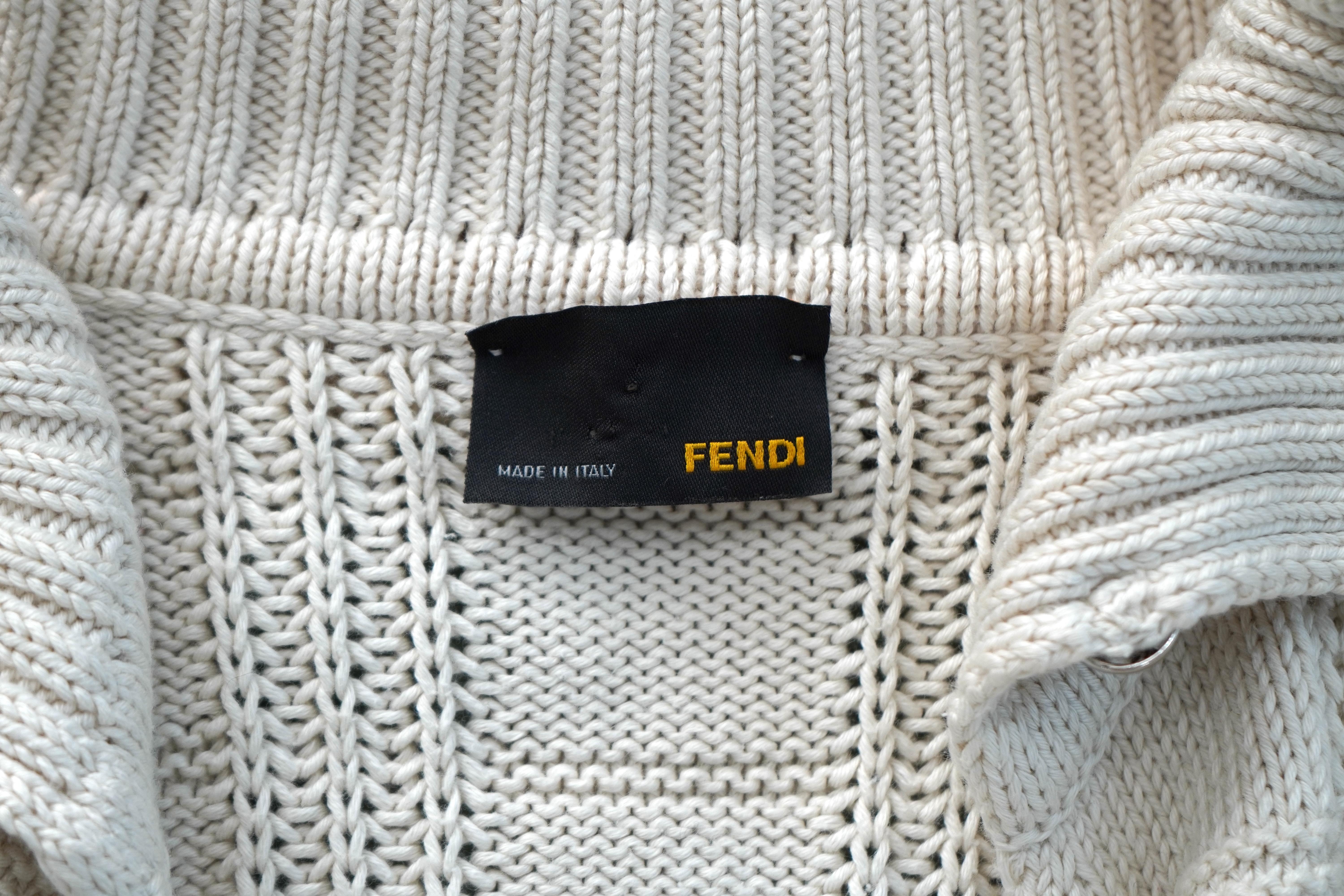 Fendi Cream Cardigan Sweater sz 38 For Sale 4