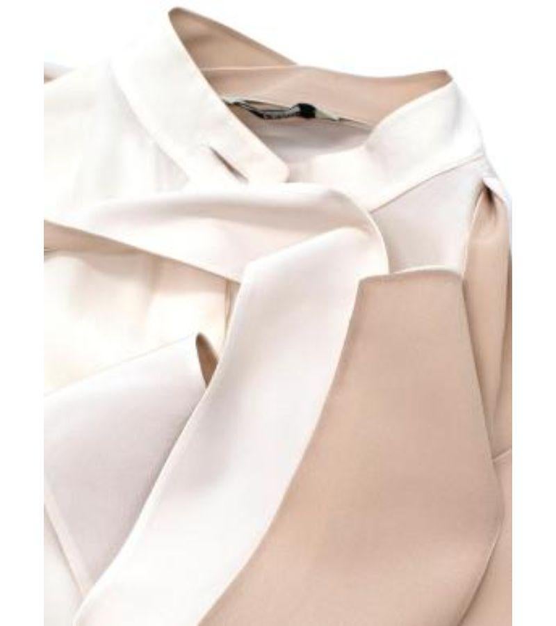 Fendi Cream & Coffee Silk Neck-tie Blouse For Sale 6
