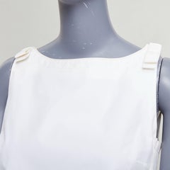 FENDI cremefarbenes Baumwoll-Schleifen-Top mit quadratischem Halsausschnitt, IT36 XXS