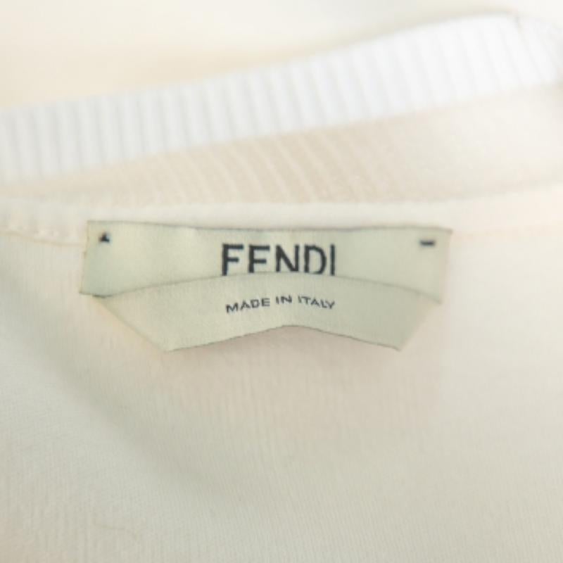 Women's Fendi Cream Knit Pom - Pom Applique Flared Sleeve Jumper M For Sale