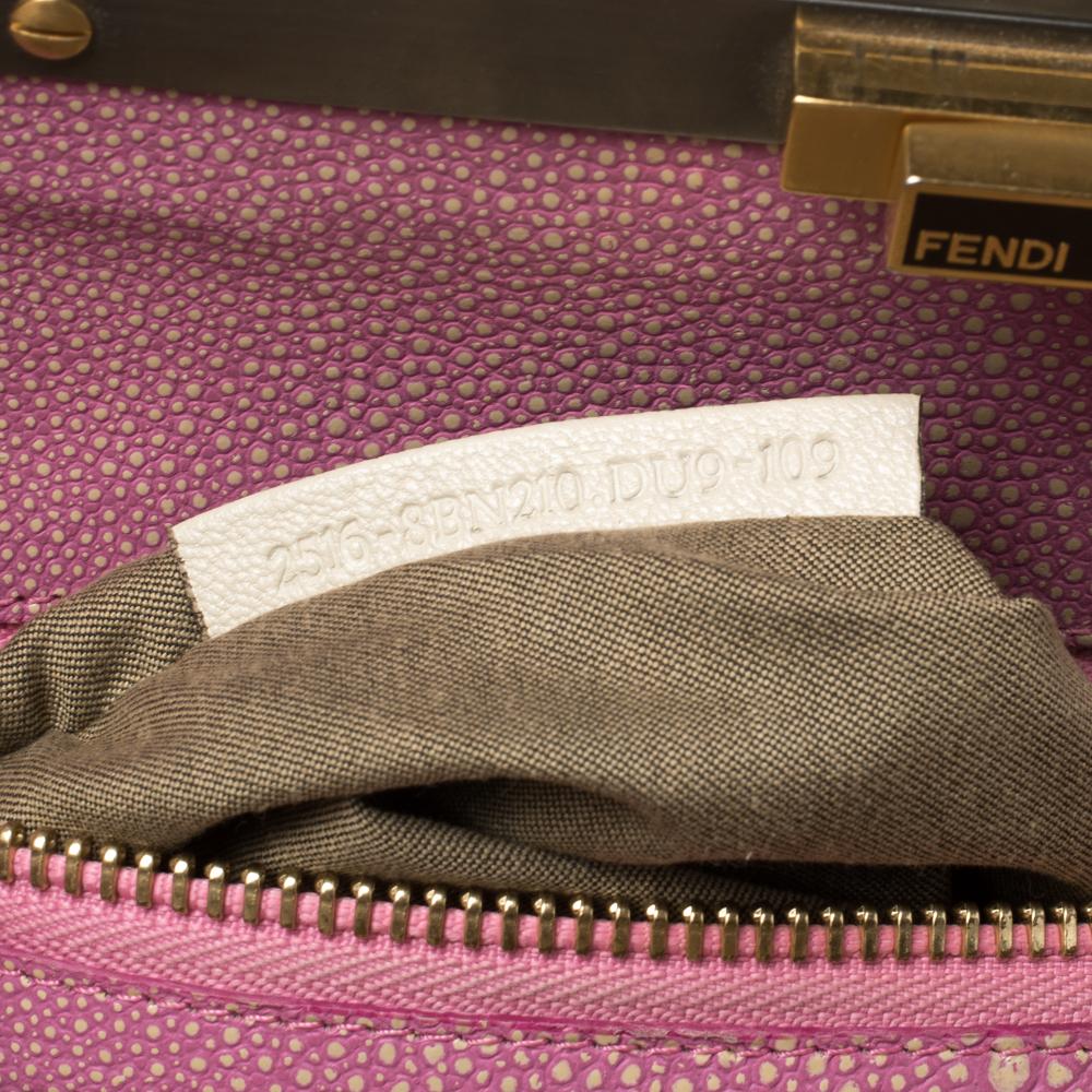Women's Fendi Cream Leather Large Peekaboo Top Handle Bag