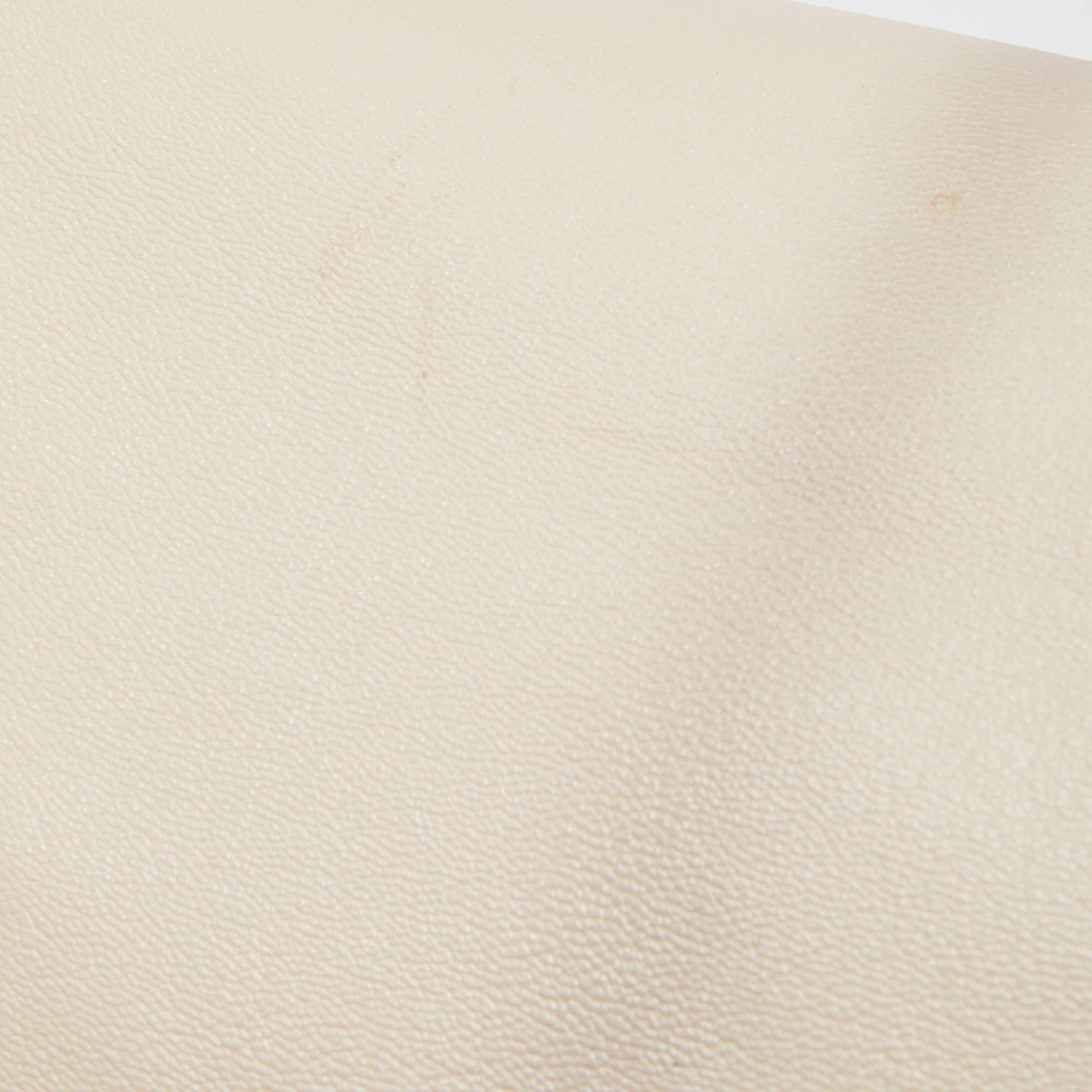 Fendi Cream Leather Large Peekaboo Top Handle Bag 4