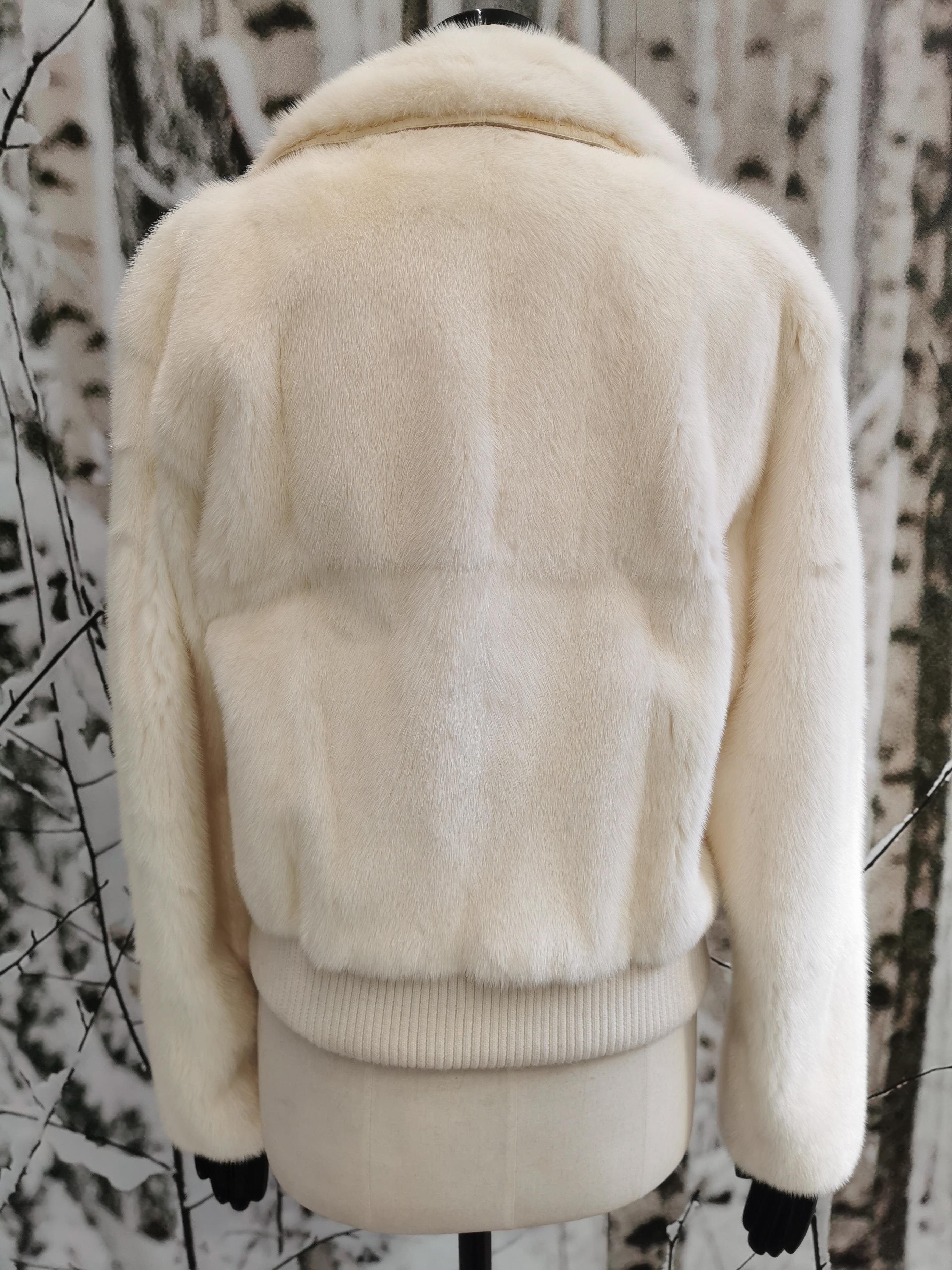 Mint Vintage Fendi Cream Mink Fur Coat (Size 12 - L) For Sale 11