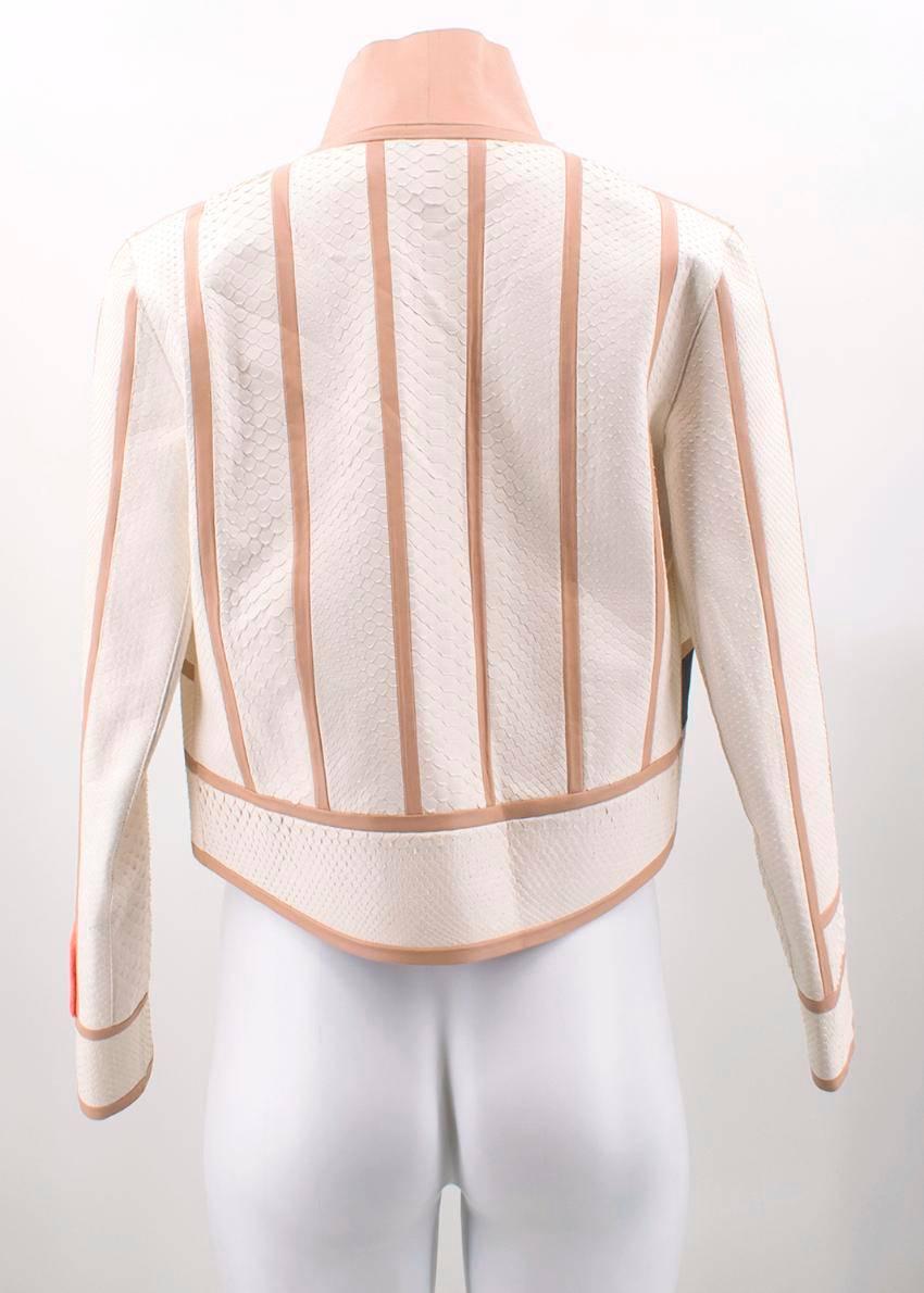Fendi Cream Python Jacket (Size: US 0-2/XXS)  In New Condition For Sale In London, GB