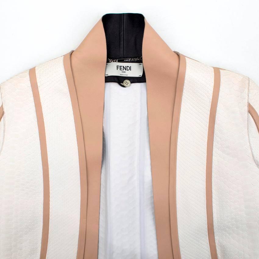 Fendi Cream Python Jacket (Size: US 0-2/XXS)  For Sale 3