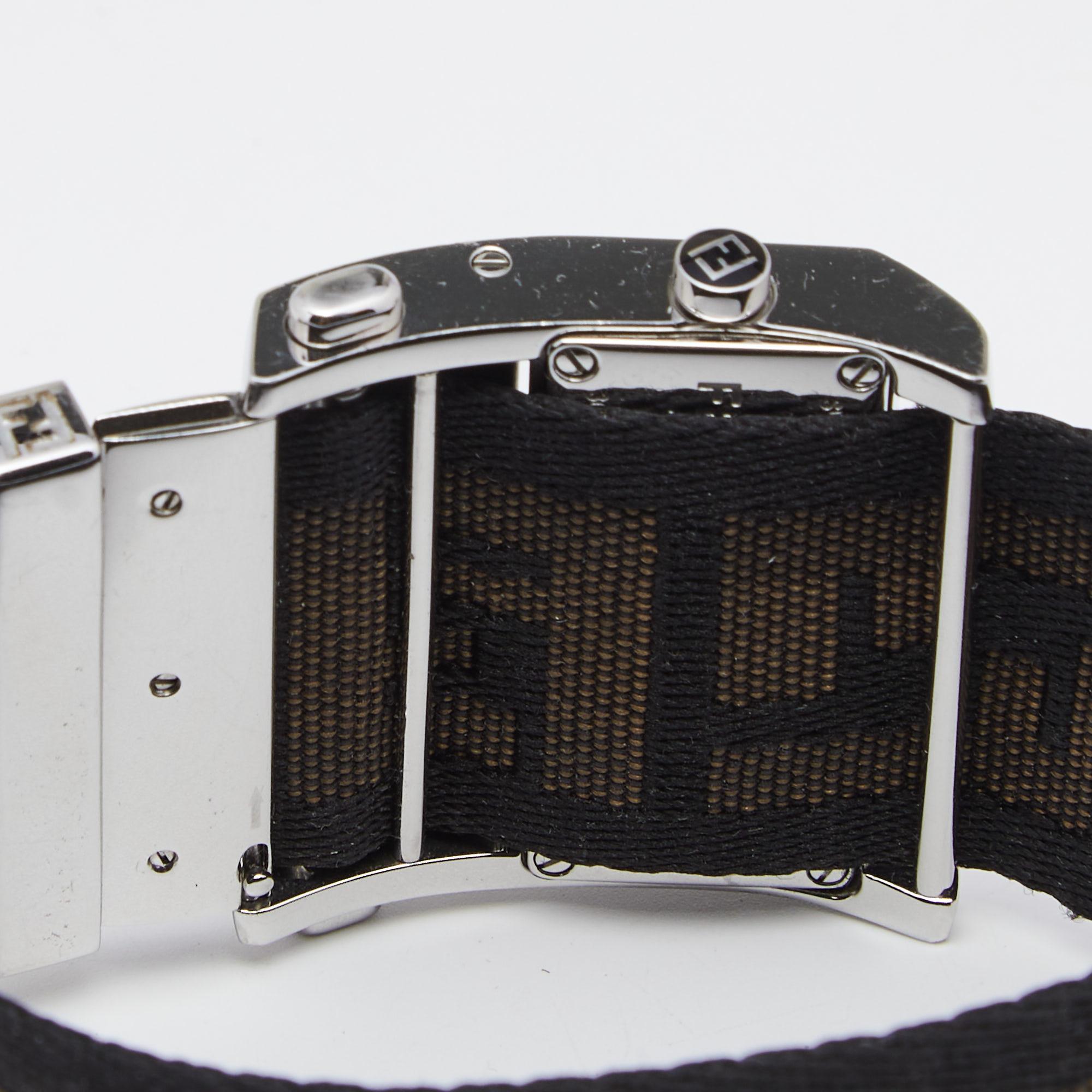 Fendi Cream Stainless Steel Fabric Zip Code 1120L Women's Wristwatch 38 mm 2