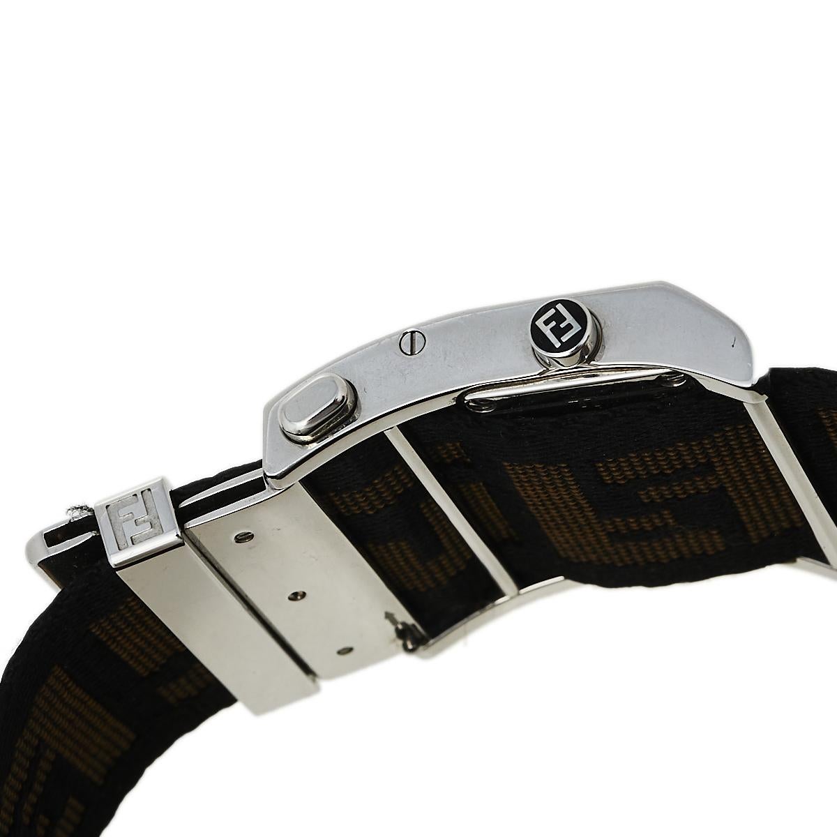 Fendi Cream Stainless Steel FF Zip Code 1120L Women's Wristwatch 38 mm 2