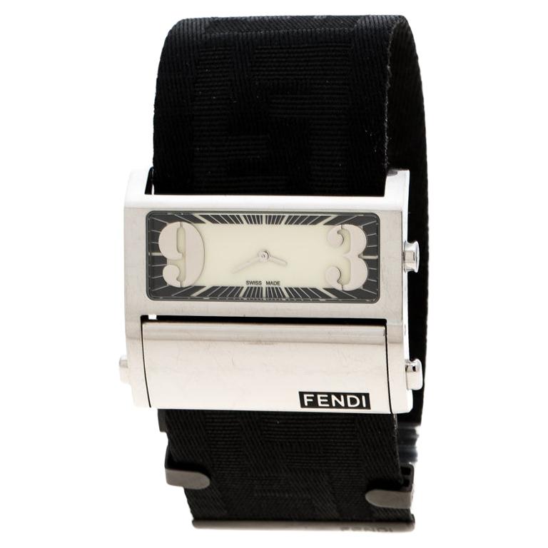 Fendi Cream Stainless Steel Zip Code1120G Women's Wristwatch 45 mm