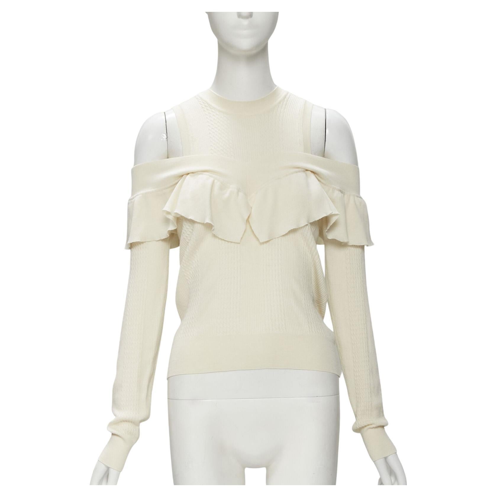 Authentic Louis Vuitton Cream Solid Cashmere Top on sale at JHROP