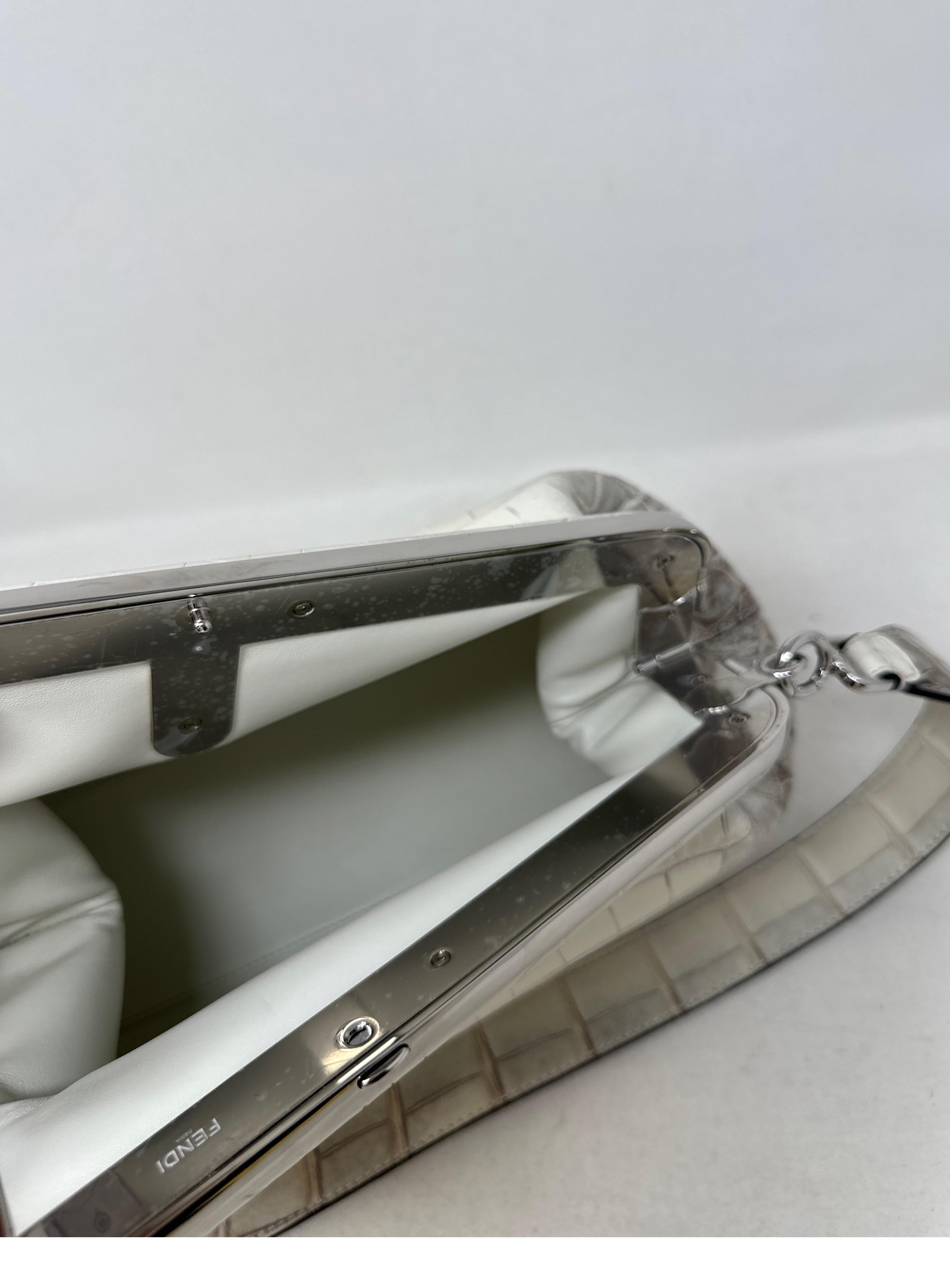 Fendi Crocodile White First Bag 10
