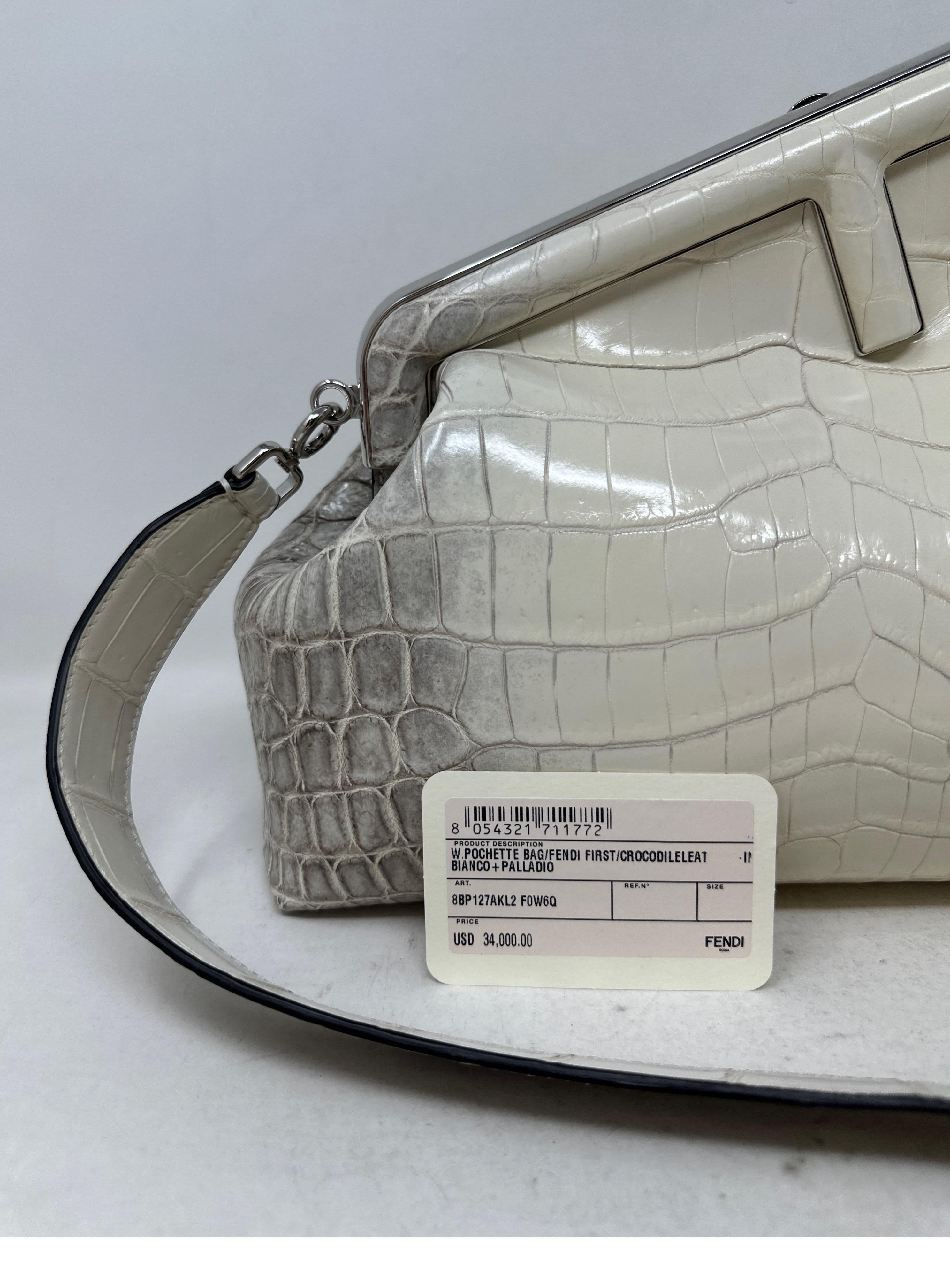 Fendi Crocodile White First Bag For Sale 13