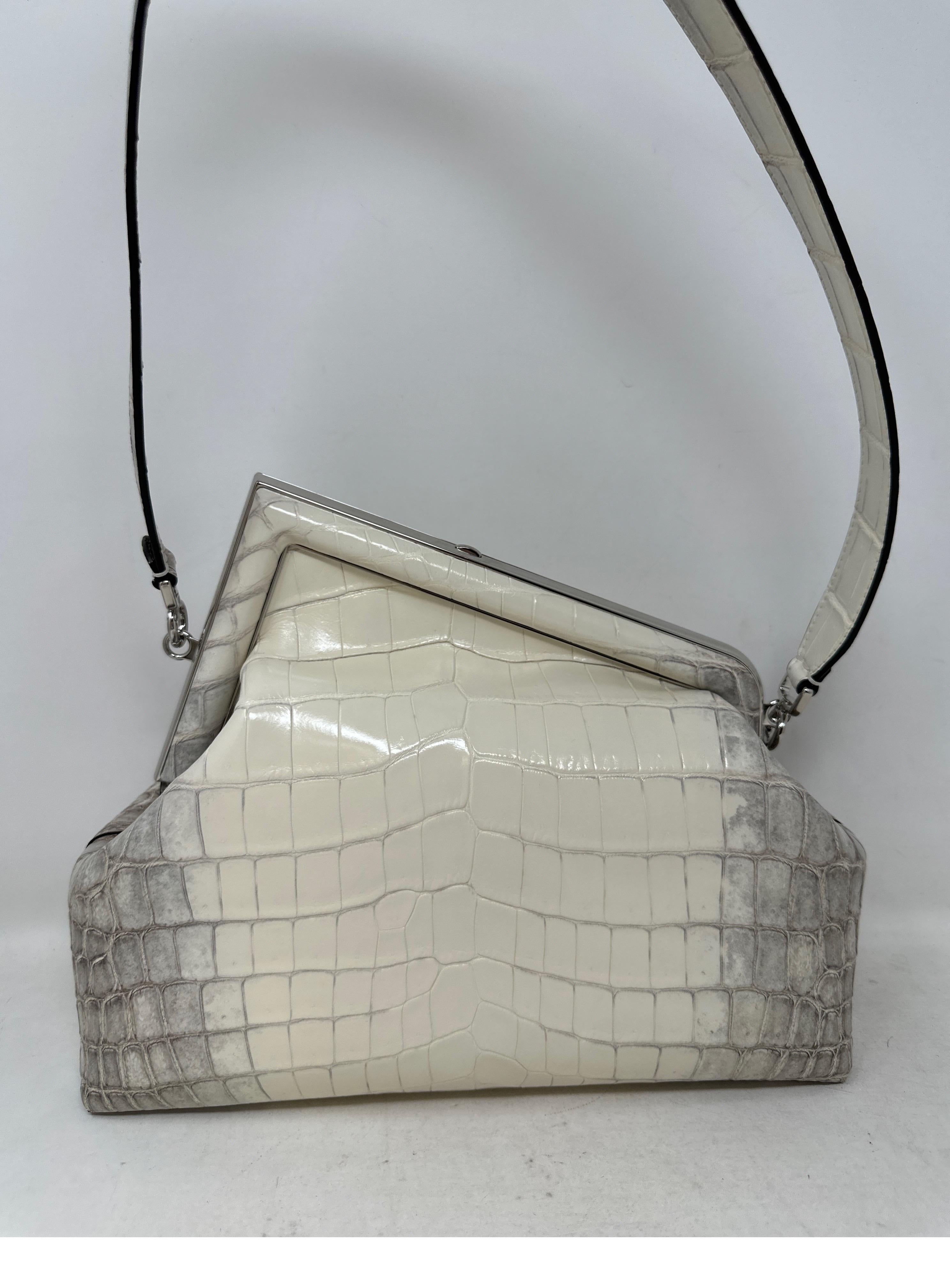 Fendi Crocodile White First Bag For Sale 16