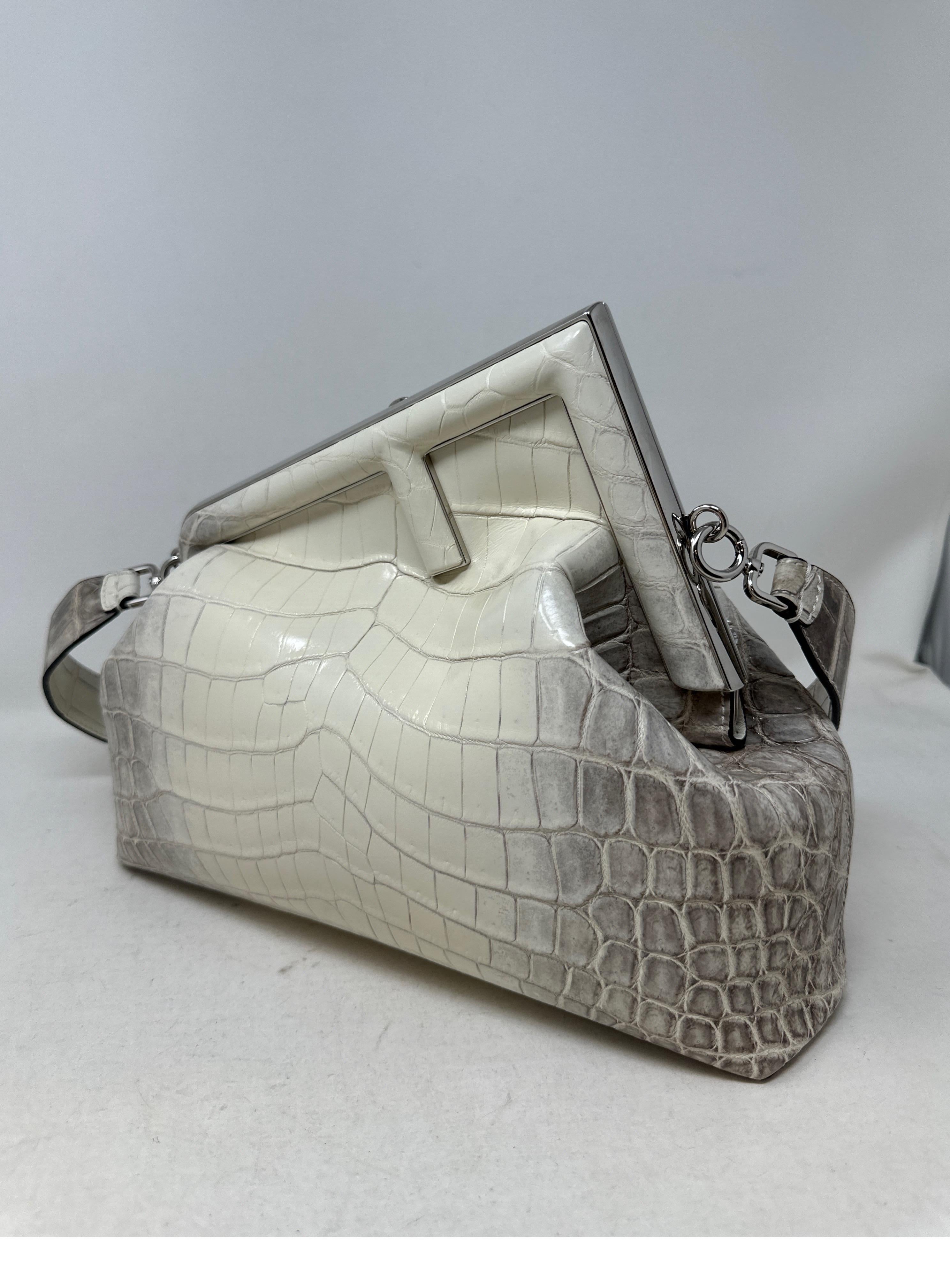 Women's or Men's Fendi Crocodile White First Bag For Sale