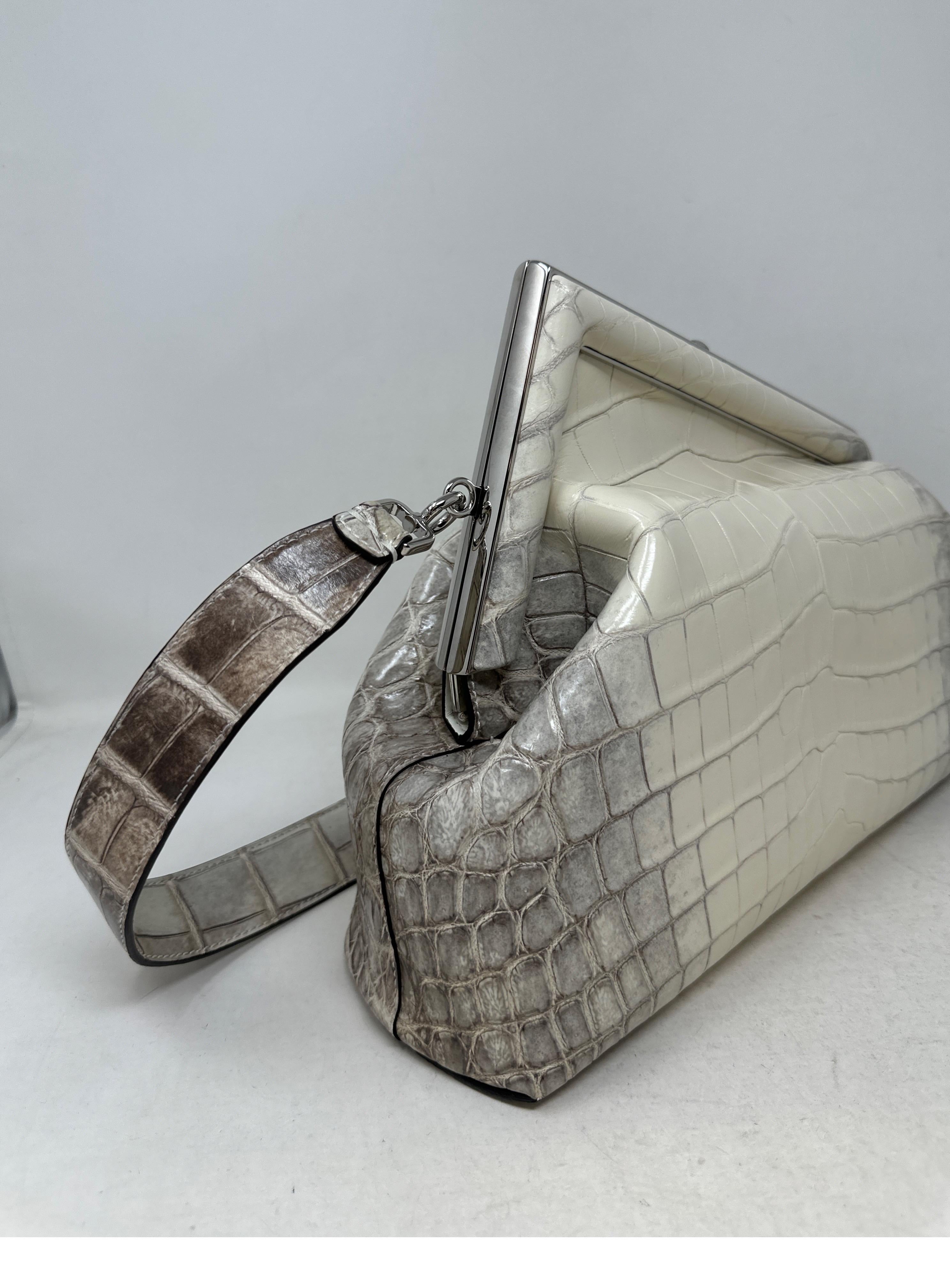 Fendi Crocodile White First Bag For Sale 3