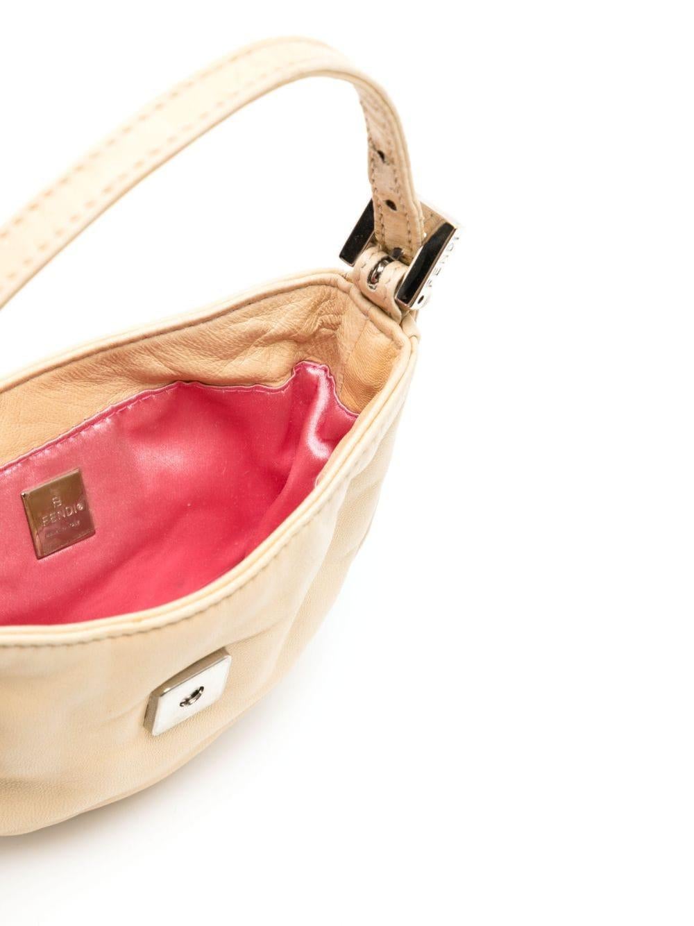 Fendi Croissant Beige & Pink Bag  In Excellent Condition For Sale In London, GB