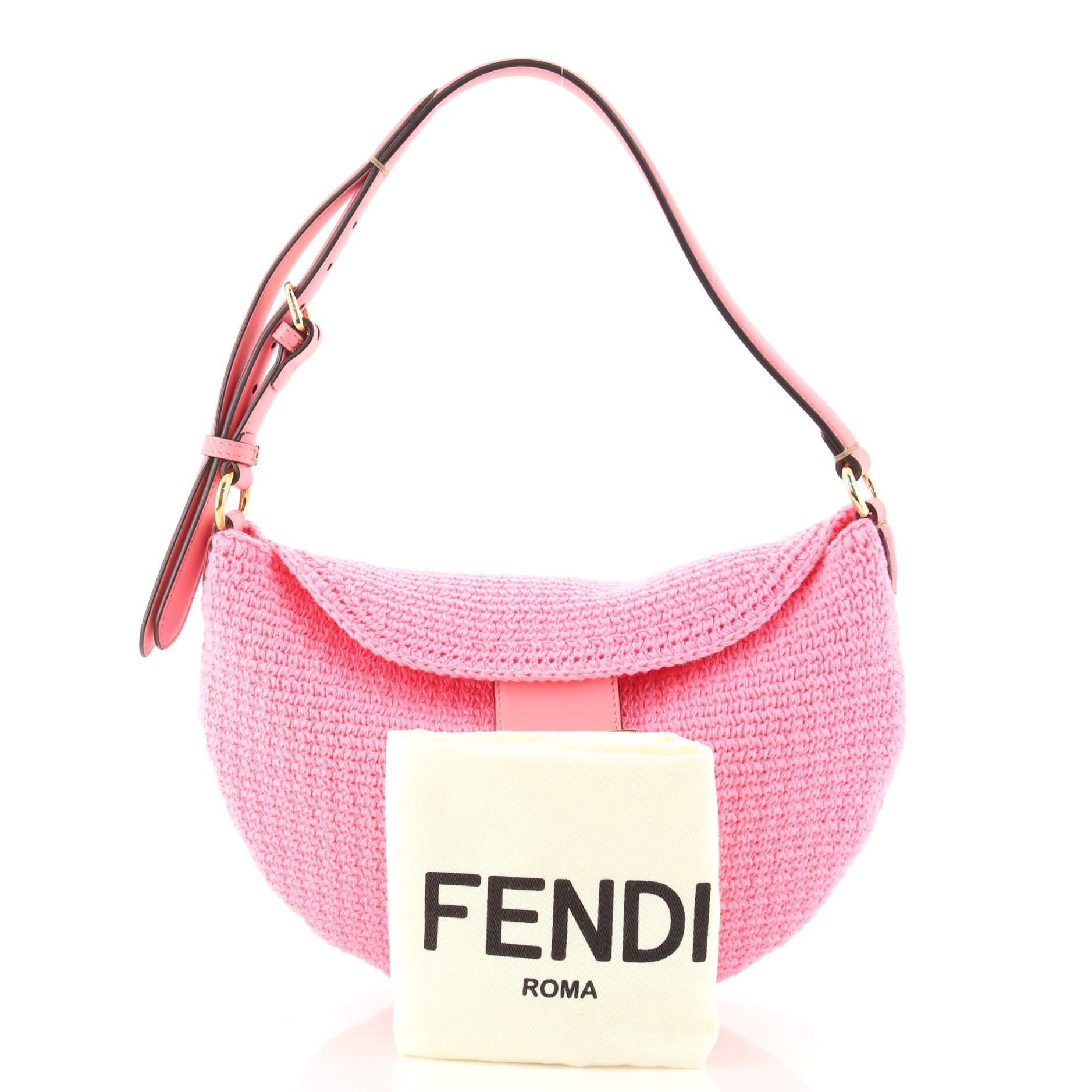 Fendi - Authenticated Croissant Vintage Handbag - Wool Beige for Women, Very Good Condition