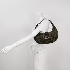 Fendi Croissant Shoulder Bag Medium Zucca Monogram Canvas