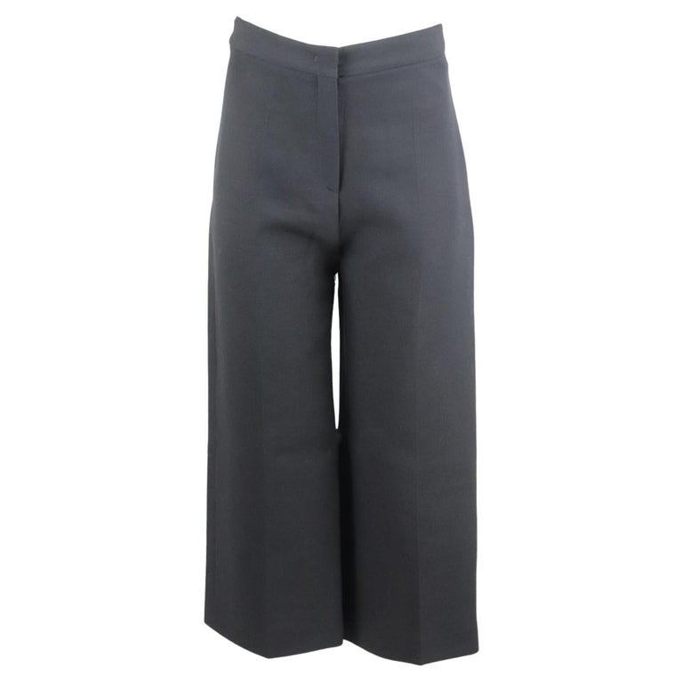 Fendi Cropped Wool And Silk Blend Wide Leg Pants It 38 Uk 6 For Sale at ...