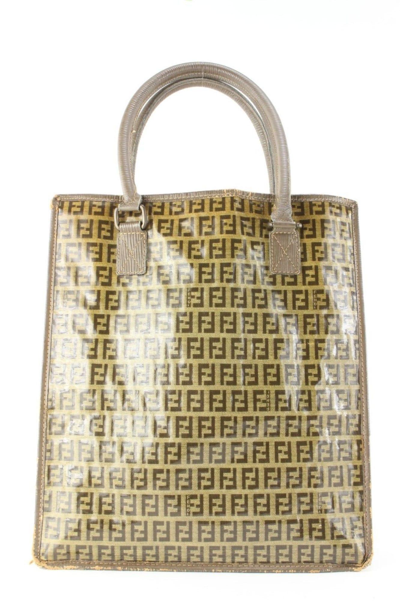 Fendi Crystal Monogram Zucca Shopper Tote 3FF0501 en vente 6