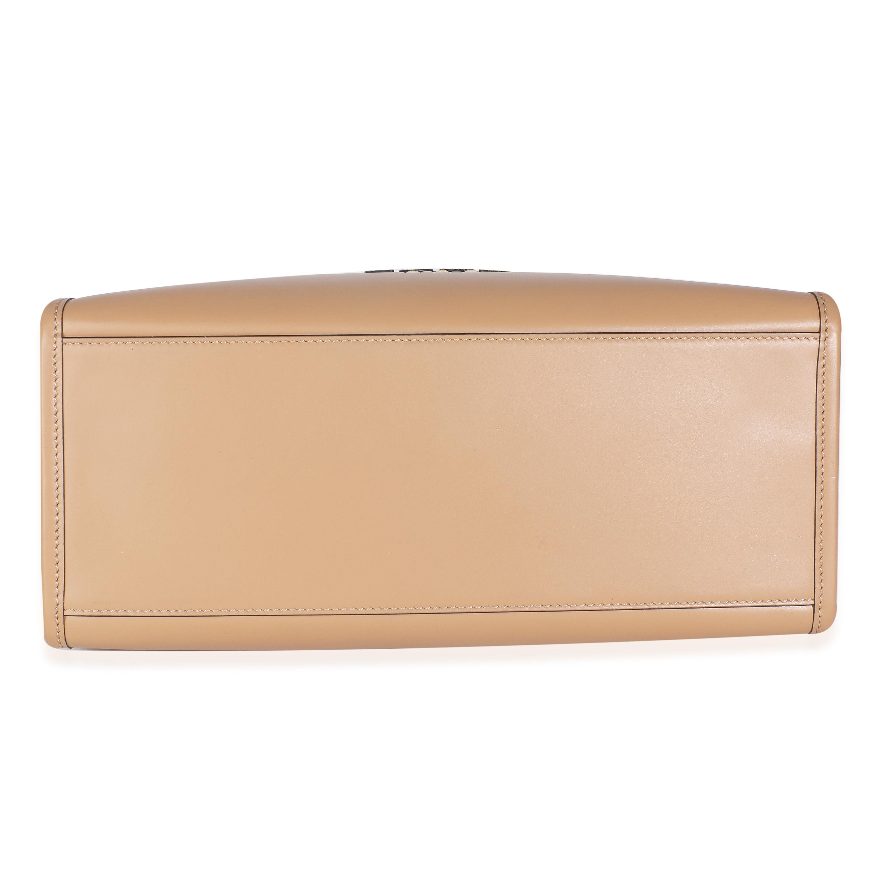 Fendi Beige Oscuro Piel de becerro Pitón Fendi Medio Sunshine Shopper Tote en venta 4