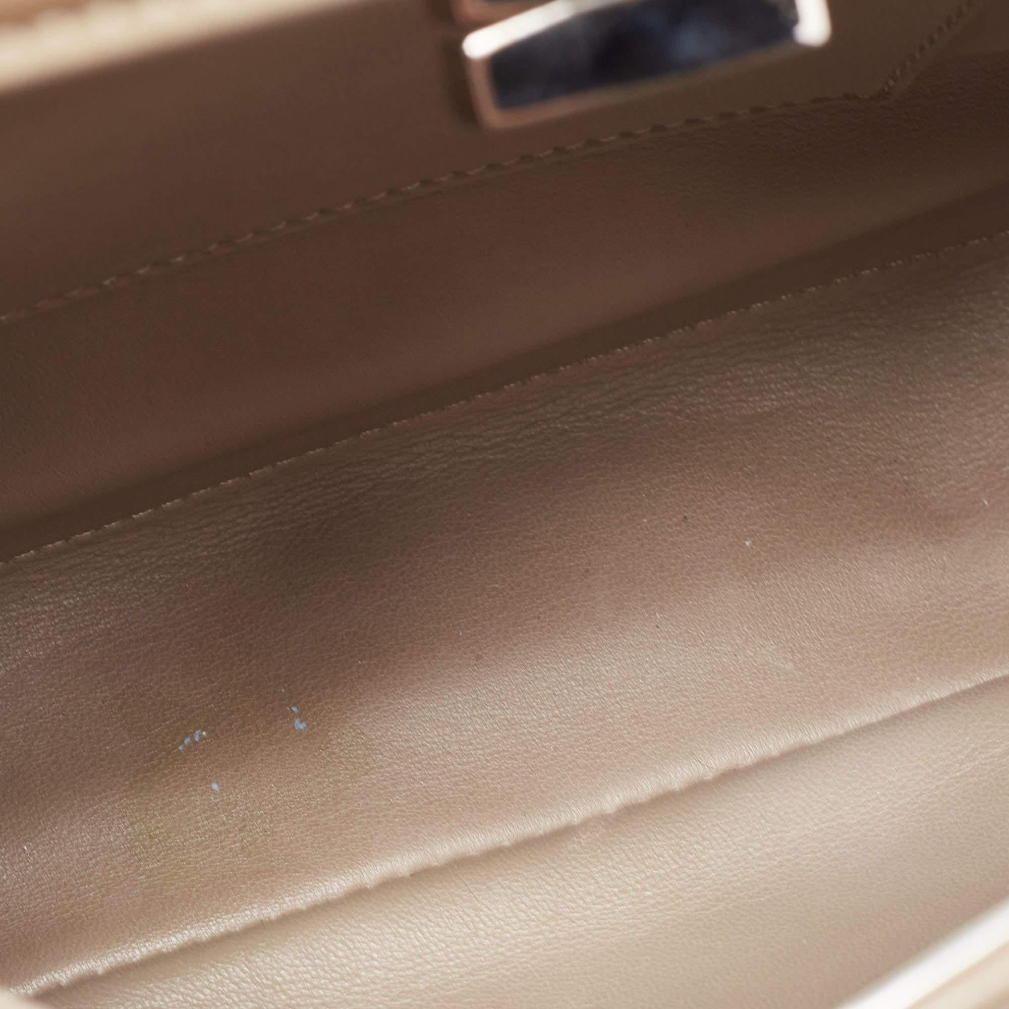 Fendi Dark Beige Leather Mini Peekaboo Top Handle Bag 9
