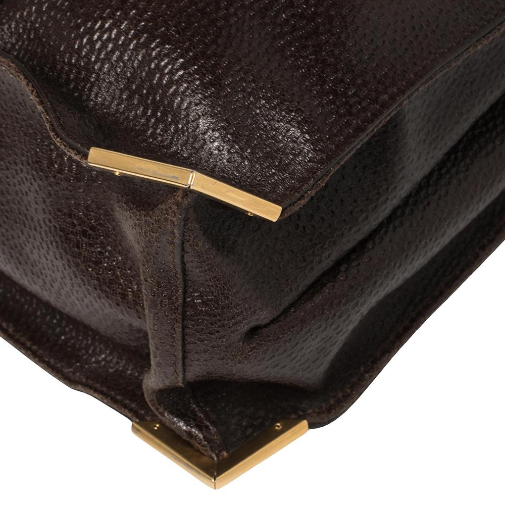 Fendi Dark Brown Dimpled Leather Classico No. 4 Tote 4