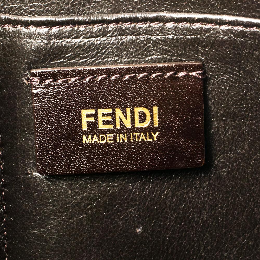 Women's Fendi Dark Brown Dimpled Leather Classico No. 4 Tote