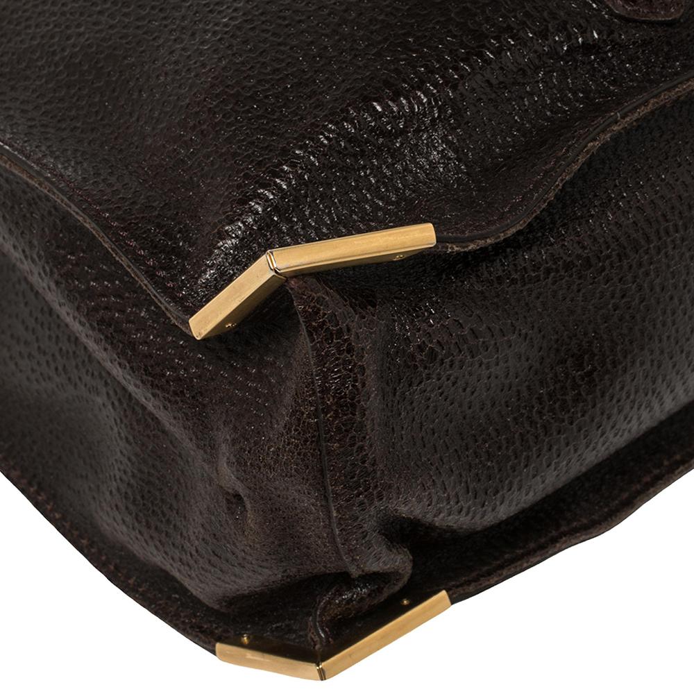 Fendi Dark Brown Dimpled Leather Classico No. 4 Tote 3