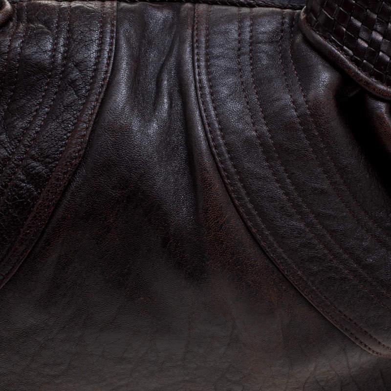 Fendi Dark Brown Leather Large Spy Bag For Sale 9