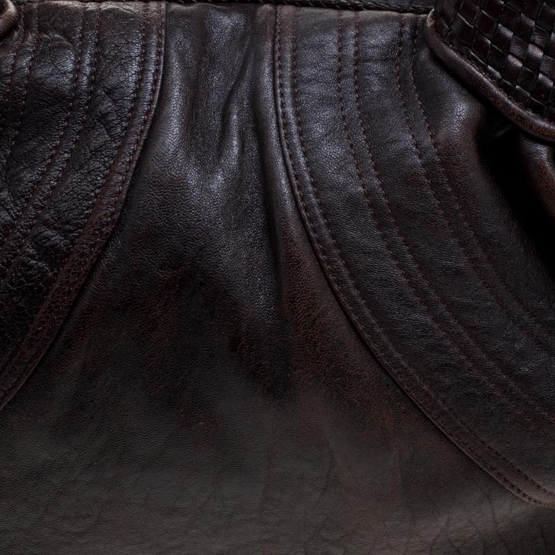 Women's Fendi Dark Brown Leather Large Spy Bag