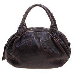 Fendi Dark Brown Leather Large Spy Bag