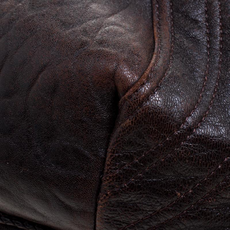 Fendi Dark Brown Leather Large Spy Hobo 8