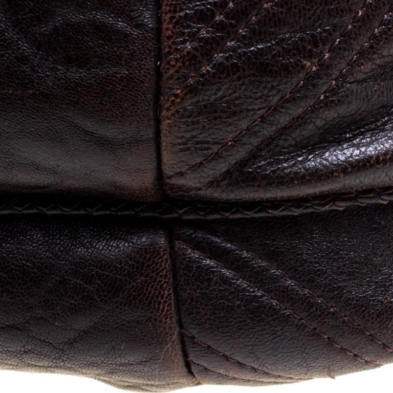 Fendi Dark Brown Leather Large Spy Hobo For Sale at 1stDibs