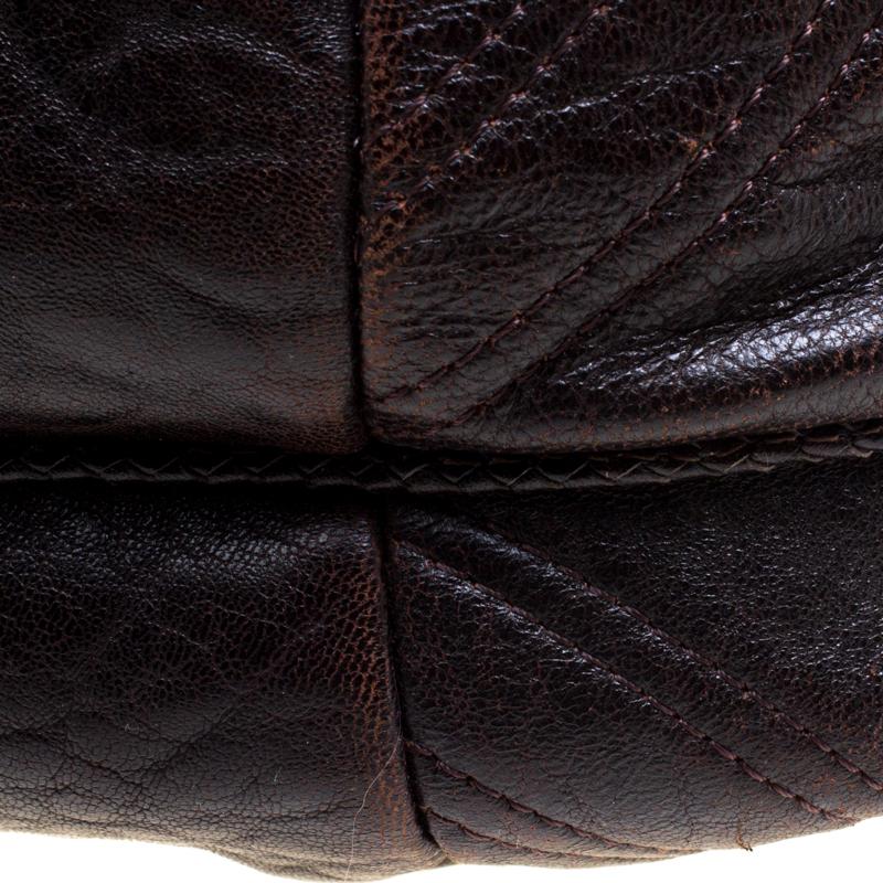 Fendi Dark Brown Leather Large Spy Hobo 2