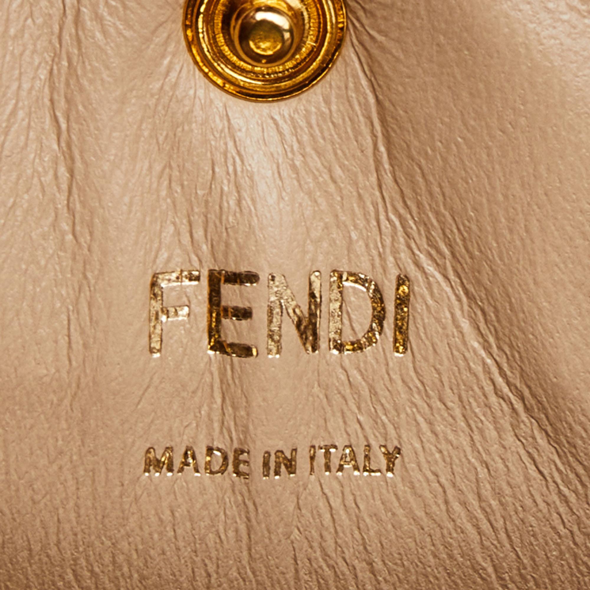 Fendi Dark Brown Leather Medium Peekaboo X Lite Top Handle Bag 6