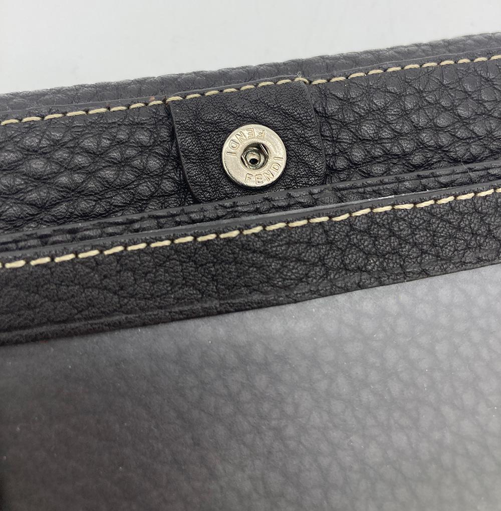 Fendi Dark Brown Selleria Leather Continental Wallet  For Sale 5
