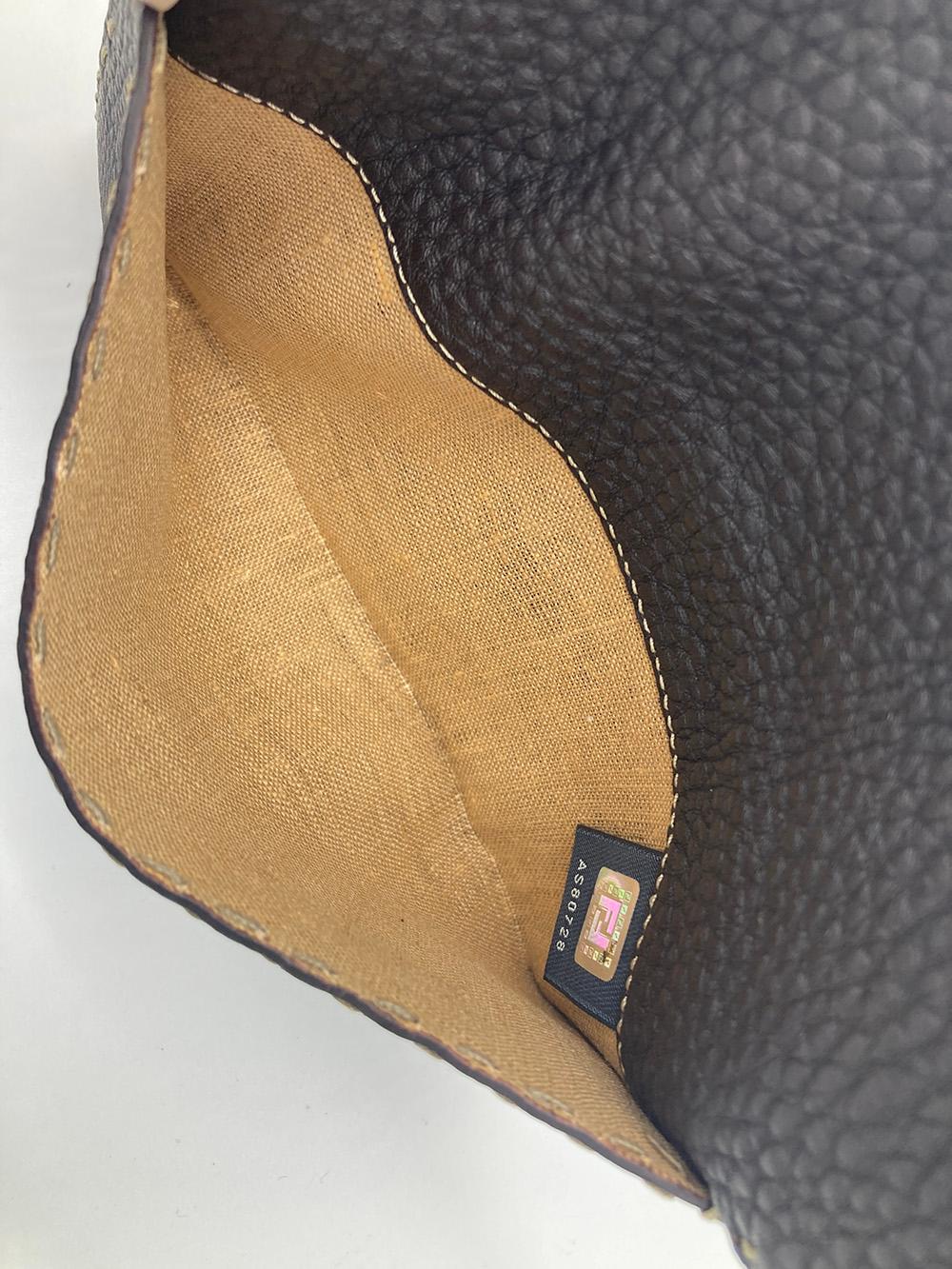 Fendi Dark Brown Selleria Leather Continental Wallet  For Sale 7