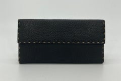 Fendi Dark Brown Selleria Leather Continental Wallet