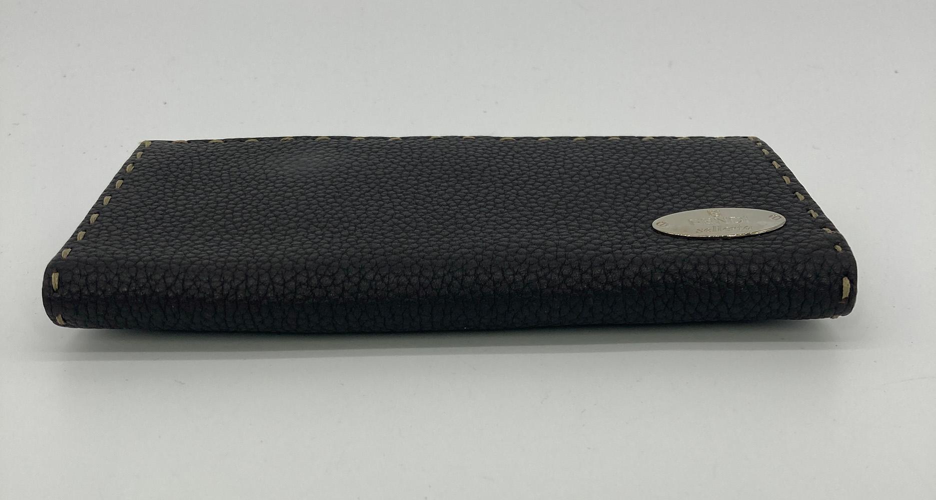 Fendi Dark Brown Selleria Leather Continental Wallet In Good Condition For Sale In Philadelphia, PA